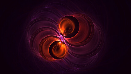 3D rendering abstract multicolor fractal light background