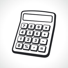 calculator black and white illustration - 457963918