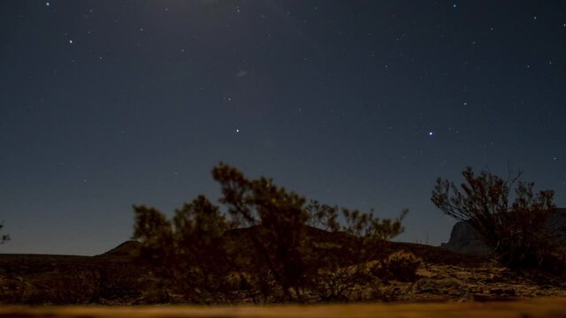 Big Bend Timelapse of Stars Over Remote Campsite