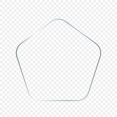 Silver glowing rounded pentagon shape frame
