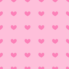 Fototapeta na wymiar Seamless pattern with pink hearts . Vector illustration.