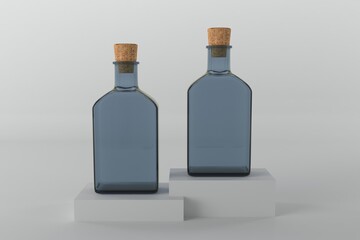 3D Rendered Bottles Mockup Template