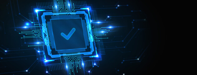 Standard quality control. Certification. Business, technology, internet and networking concept. 3d illustration