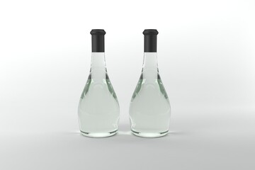 3D Rendered Bottles Mockup Template