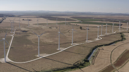Aerial view over Dozens of windmills In Spain
drone view from Spain, 2021
