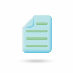 Document icon. 3d illustration on white