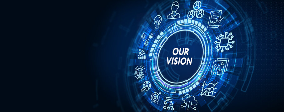 Business, Technology, Internet and network concept. virtual screen of the future and sees the inscription: Our vision