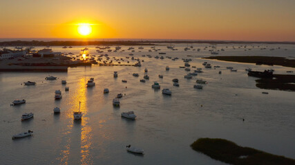Spain shoreline with dozens boats at sunset,aerial

Beautiful sunset from spain sea,drone view, 2021
