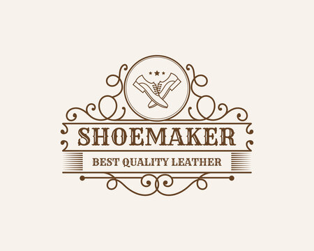 Shoe repair icon on white background. Shoe repair logo. shoemaker