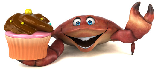 Fun crab - 3D Illustration