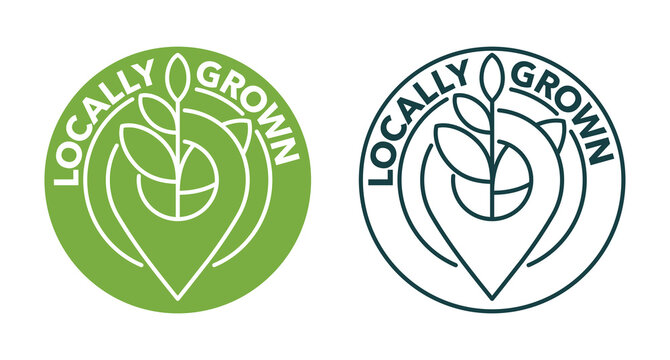 Locally grown flat emblem in thin line pin