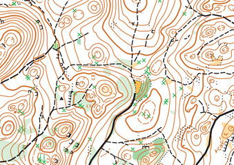 Detailed fragment of color abstract vector topographic map