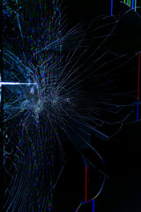 Broken TV lcd screen. Abstract background.