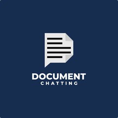 illustration of a document forming a bubble text. good for any business related to chatting and document. vector logo template