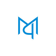 letter mq simple geometric line design logo vector