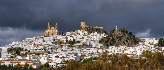 Obraz premium Olvera is a white village, pueblo blanco in Cadiz province, Andalusia, Spain