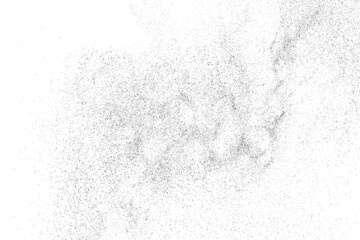 Distressed black texture. Dark grainy texture on white background. Dust overlay textured. Grain noise particles. Rusted white effect. Grunge design elements. Vector illustration, EPS 10.