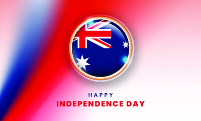 happy independence day of australia banner with australian 3d flag circle