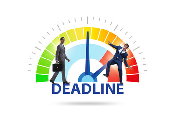 Businessman in deadline and time management concept