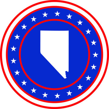 Vector illustration of Badge of the State of Nevada in Colors of USA flag