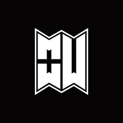 OW Logo monogram with emblem style design template