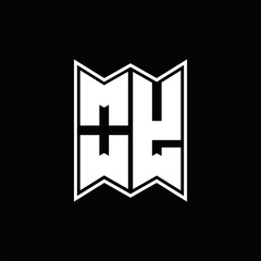 OY Logo monogram with emblem style design template