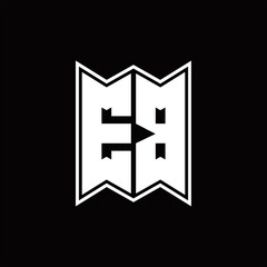 EB Logo monogram with emblem style design template