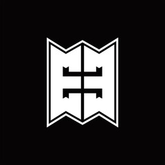 Obraz premium EE Logo monogram with emblem style design template