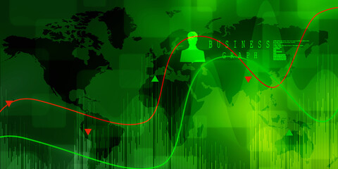 2d rendering Stock market online business concept. business Graph 

