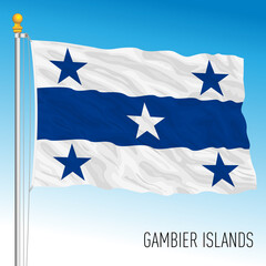 Gambier Islands official national flag, Micronesia Federation, Oceania, vector illustration