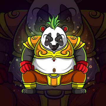 The cool king of panda esport logo design