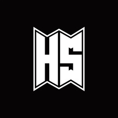 HS Logo monogram with emblem style design template