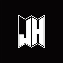 JH Logo monogram with emblem style design template