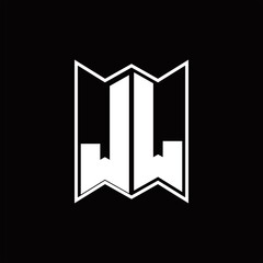 JL Logo monogram with emblem style design template