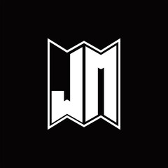 JM Logo monogram with emblem style design template