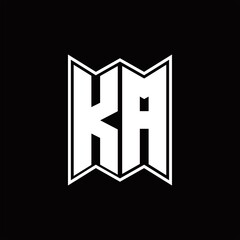 KA Logo monogram with emblem style design template