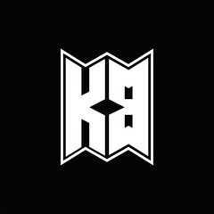 KB Logo monogram with emblem style design template