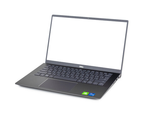 Dell laptop with blank screen isolated