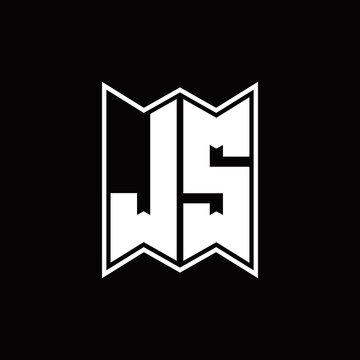 JS Logo monogram with emblem style design template
