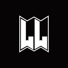 LL Logo monogram with emblem style design template