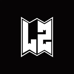 LZ Logo monogram with emblem style design template