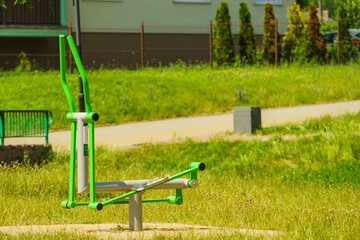 Outdoor gym in green park