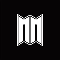 MM Logo monogram with emblem style design template