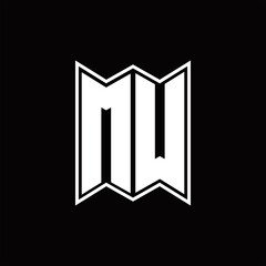 MW Logo monogram with emblem style design template