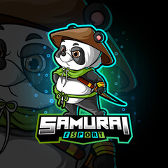 Fototapety  The samurai panda esport logo design
