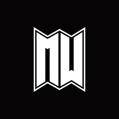 MW Logo monogram with emblem style design template