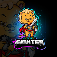 The knight lion cub esport logo design