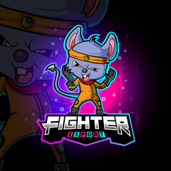 The agile fighter mouse esport logo design