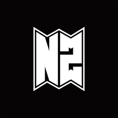 NZ Logo monogram with emblem style design template