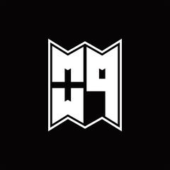 OP Logo monogram with emblem style design template